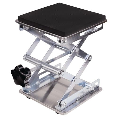 RC Car Work Stand, Adjustable Stainless Steel RC Repair Stand with Pre-Installed Anti-Slip Foam Pad, Metal Lift Platform for 1/10 1/12 1/14 1/16 1/18 Scale RC Cars (Large (150 mm / 5.9 in))