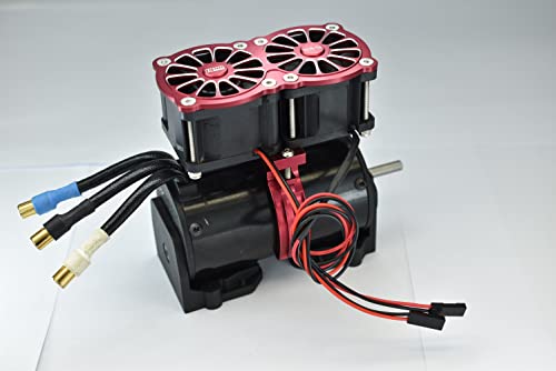 GPM Upgrades Aluminum 7075-T6 Motor Heatsink with Dual Cooling Fan and Adjustable Mount for 1/5 Kraton 8S BLX Monster Truck (ARA110002) (ARA5810) 1/5 X-MAXX XO-01 RC Cars (Green)