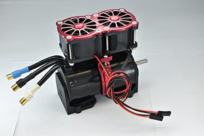 GPM Upgrades Aluminum 7075-T6 Motor Heatsink with Dual Cooling Fan and Adjustable Mount for 1/5 Kraton 8S BLX Monster Truck (ARA110002) (ARA5810) 1/5 X-MAXX XO-01 RC Cars (Green)