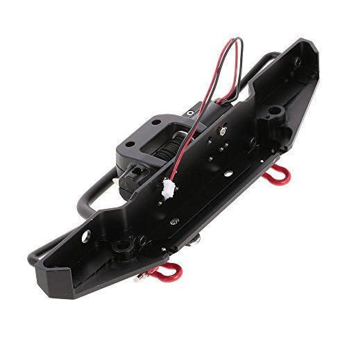 Goolsky Metal Front Bumper with 2 LED Light & Remote Control Electric Winch for TRX-4 SCX10II 90046