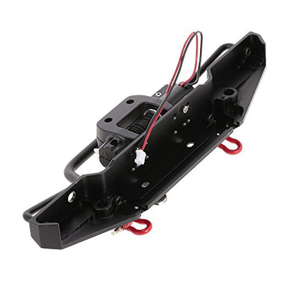Goolsky Metal Front Bumper with 2 LED Light & Remote Control Electric Winch for TRX-4 SCX10II 90046