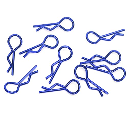 Qiilu Durable RC Body Clips for 1/5 1/6 /8 /10 RC Car - 10Pcs Metal Shell Clip Pins, Teardropshaped Pull Tabs (Blue) - color: Blue