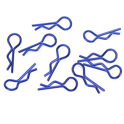 Qiilu Durable RC Body Clips for 1/5 1/6 /8 /10 RC Car - 10Pcs Metal Shell Clip Pins, Teardropshaped Pull Tabs (Blue) - color: Blue