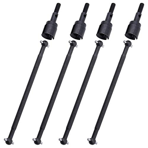 BAIJAC 08029 Dogbones 89.5mm & Stub Wheel Axle 02033 Drive Shaft for 1/10 Redcat HSP Exceed RC Car Truck Replacement (Color : Black)