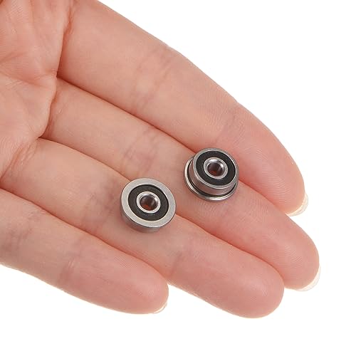uxcell F623-2RS Flanged Ball Bearing 3x10x4mm Double Sealed Chrome Steel Flange Bearings, 10pcs - size: F623-2RS