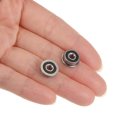 uxcell F623-2RS Flanged Ball Bearing 3x10x4mm Double Sealed Chrome Steel Flange Bearings, 10pcs - size: F623-2RS