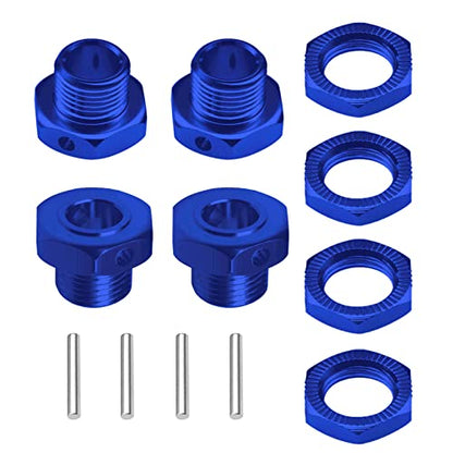 Hobbypark 17mm Wheel Hex Hubs Adapter with Wrench for 1/8 RC Cars Monster Trucks Off Road Buggy (with Navy Blue Adapter)
