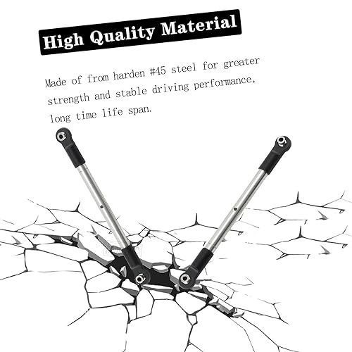 RC Stainless Steel Adjustable Turnbuckles Upgrades Part for 1/10 WideMaxx (#89086-4),45# Steel Adjustable Turnbuckles Camber Links Toe Link,Silver