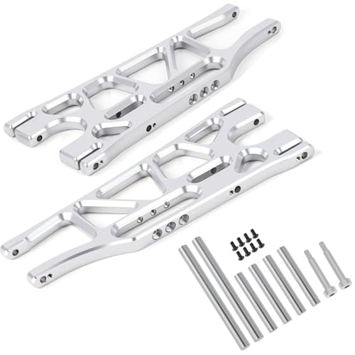 7075 Aluminum Lower Suspension Arms L&R for 1/5 Traxxas X-MAXX 8S, Heavy Duty Front/Rear Control Arms A-Arms Upgrade, CNC Machined, Anodized Silver, Replacement for Traxxas 7730 7731 - style: Lower Suspension Arms