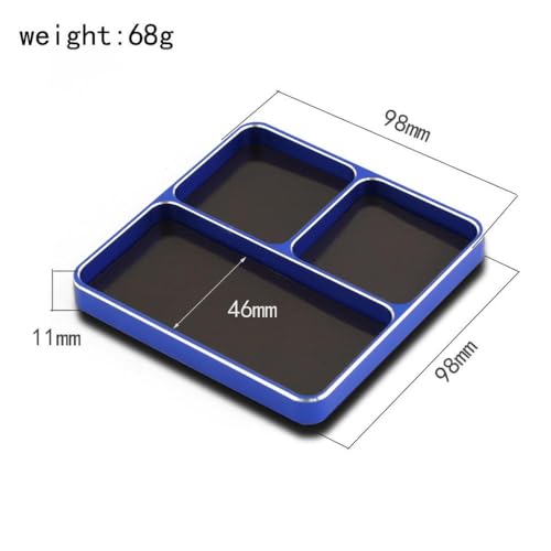 98x98x11mm CNC Aluminum Magnetic Screw Tray Compatible with RC Car Boat Airplane Model Building Tools(Red) - color: Red