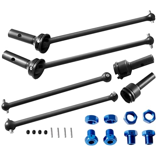 RC Drive Shaft CVD Axles Upgrades Part for 1/8 Typhon 6s, 1/7 Felony Limitless Roller Infraction 6s Blx，Steel Front Rear 4PCS Driveshafts w/17mm Wheel Hex Hub Hops Up,Navy Blue - color: Navy Blue- 4cvd-hubs