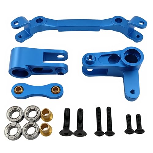 Aluminum Steering Bellcrank for ARRMA Granite Senton Typhon Big Rock (Blue) | 1/10,3S,Outcast Kraton 4S,AR340132 ARAC3020 ARA340179,CNC Steering Rack,High Strength,Precision Fit,RC Upgrade - color: Blue
