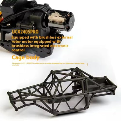 1/24 RC Crawler Car UDI RC UCX2405PRO 4wd Mini Climb Racing Brushless Motor 4 Wheel Steering 3 Speed Transmission RTR Toy (Black) - color: Black