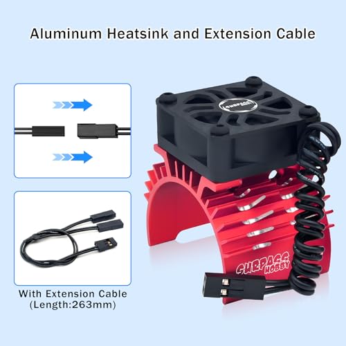 Rc Motor Fan 30mm High Speed Heatsink 28000RPM with Metal Cover 3650 3660 540 550 Brushless Motor Heatsink for 1/10 36mm 38mm Diameter Size RC
