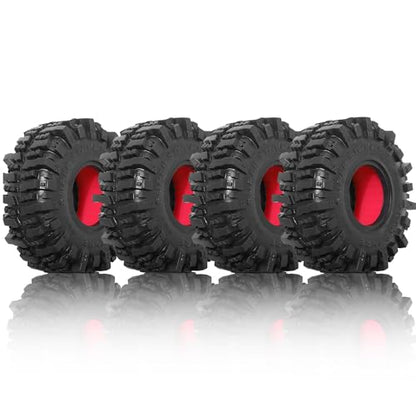 REDSPIDER • 1.9 Crawler Tires(4PCS) Silicone Rubber Insert Mud 1.9 Tires OD 4.65‘’ for 1/10 RC Crawler Car TRX4 TRX6 Axial SCX10 90046 SCX10 III AXI03007 Tamiya CC01 D90 D110