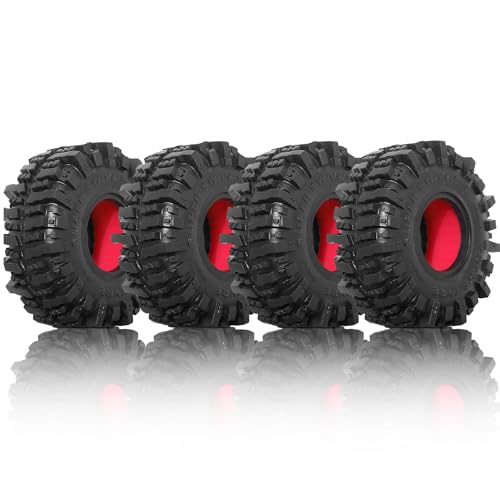REDSPIDER • 1.9 Crawler Tires(4PCS) Silicone Rubber Insert Mud 1.9 Tires OD 4.65‘’ for 1/10 RC Crawler Car TRX4 TRX6 Axial SCX10 90046 SCX10 III AXI03007 Tamiya CC01 D90 D110
