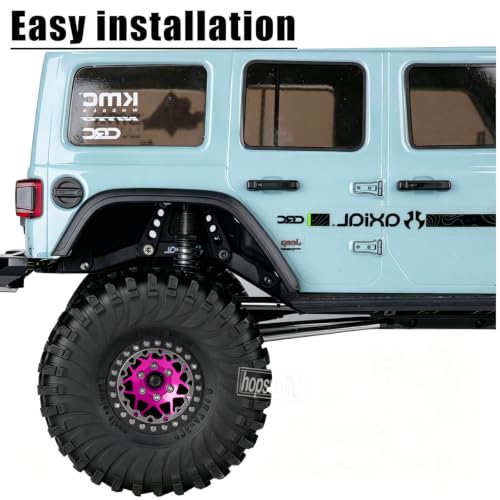1.9 RC Wheels and Tires for 1/10 SCX10 90046 AXI03007 TRX4 TRX6 VS4-10 Gen7 Gen8 MST CFX D90.Aluminium RC Truck Tires Highway Tires 1.9" RC Wheels 1.9 Beadlock Wheel Rim RC Tires,Pink - color: Pink(1.9tires)
