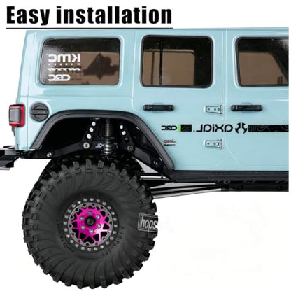 1.9 RC Wheels and Tires for 1/10 SCX10 90046 AXI03007 TRX4 TRX6 VS4-10 Gen7 Gen8 MST CFX D90.Aluminium RC Truck Tires Highway Tires 1.9" RC Wheels 1.9 Beadlock Wheel Rim RC Tires,Pink - color: Pink(1.9tires)
