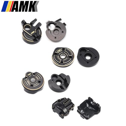 AMK SCX10 III Brass Kit 1.18lb Diff Cover Front Rear Axle Housing Portal Steering Knuckle Caps for 1/10 RC Crawler Axial SCX10 Upgrades AR45P