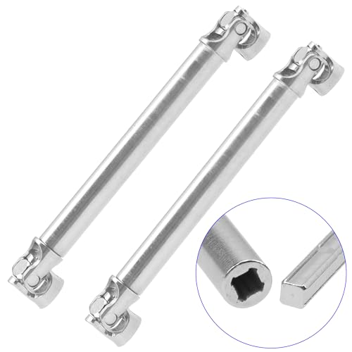 2Pcs Vgoohobby 2mm 3mm 4mm Metal RC Drive Shaft CVD Driveshaft Compatible with WLtoys Axial MN Model WPL Tamiya 1/24 1/18 1/16 1/14 1/12 RC Military Crawler Car Tractor Truck (75-105mm 4-4) - color: 75-105mm 4-4