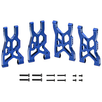 Metal Front & Rear Suspension Arms Set Upgrades Parts Compatible with Arrma 1/8 Infraction 4X4 MEGA/Vendetta 4X4 3S BLX RC Car (Blue) - color: Blue