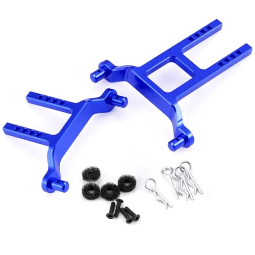 Aluminum Alloy Front & Rear Body Mount Post，Blue | Upgrade Parts, For Tra-xxas 1/18 Latrax Teton Desert Prerunner SST, RC Car - color: Blue