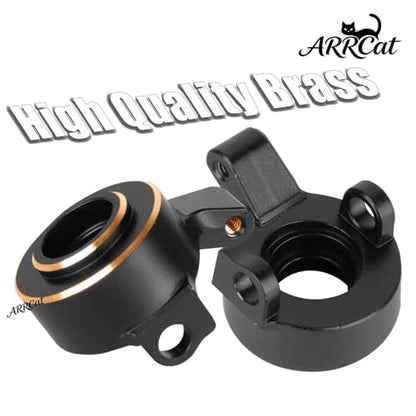 Aluminum Portal Axles & Brass Weights Steering Knuckles Upgrades Part for 1/30 SCX30 Chev rolet K10/Jeep Wrangler JLU 4X4/F0rd Bronco 4X4,Front Rear Axle Housing & Knuckles Hub Weight,Black