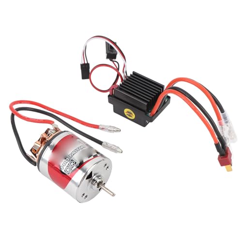 aqxreight 540 Brushed Motor Proof Stainless Steel Box/Cover 3 Slot High Torsion Motor and ESC for Axial SCX10 AXI03007 10 RC Car 22T Allowing for and Mot 540 Brushed MotorRC Crawler Motor3 Slot (12T)