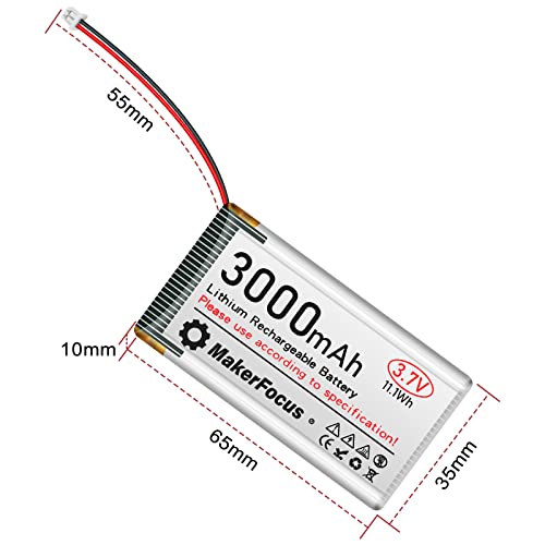 3.7V 3000mAh Lithium Polymer Rechargeable Battery for ESP32 2pcs | 1S LiPo Battery, JST 1.25 Plug, Built-in Protection Board for Meshtastic Devices, ESP32 Development Board, Electronic Devices - size: 2
