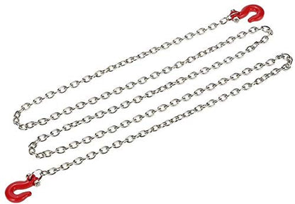 1/10 RC Rock Crawler Accessories Trailer Buckle and Tow Hooks Chain Kit for 1:10 RC Trucks Axial SCX10 Tamiya CC01 D90 D110 TF2 Car Parts - color: Red Kit