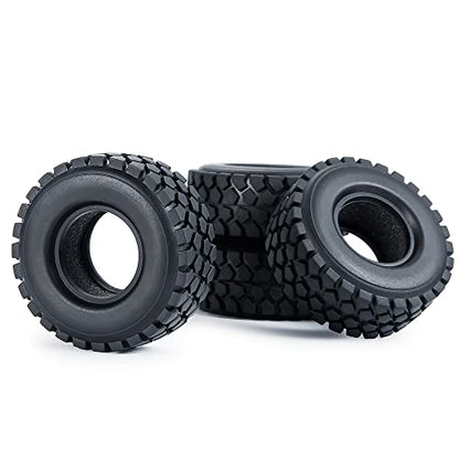 RCLIONS 4pcs Rubber Micro 1" RC Wheel Tyres Tires with Foam Insert for All 1/24 Axial SCX24 Deadbolt JLU Dodge Gladiator RC Crawler Truck Car (54mm) - size: 54mm