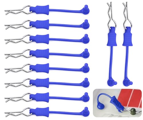 10Pcs RC Body Clips W/Pull Tabs R Pins Universal Shell Replacement Parts for 1/7 1/8 TRAXXAS ARRMA Axial Losi Redcat HPI Exceed Rc Car Crawler Truck Buggy Drone (Blue) - size: Blue