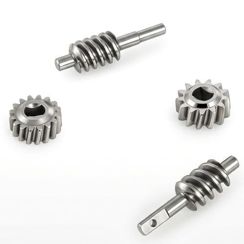 2 Set 2/13T & 2/16T Axle Overdrive Worm Gear Sets Suitable for 1/30 Axial SCX30, Stainless Steel Front & Rear Axle Upgrade Parts Performance Enhancement Kit for 1/30 RC Rock Crawler
