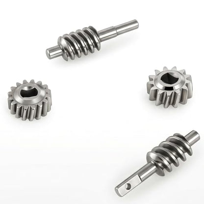2 Set 2/13T & 2/16T Axle Overdrive Worm Gear Sets Suitable for 1/30 Axial SCX30, Stainless Steel Front & Rear Axle Upgrade Parts Performance Enhancement Kit for 1/30 RC Rock Crawler