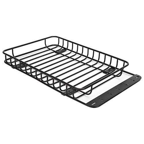RC Roof Rack Metal Luggage Carrier for - 4 and Axial SCX10, Lightweight Simulated Roof Rack with 5 LED Lights, Black RC Car Accessory