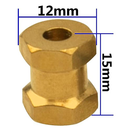 ShareGoo RC Hex Hub 12mm Brass Wheels Hex Drive Hub Extension Adapter Combiner Compatible with Axial SCX10 90046 90047 RC4WD D90 Wraith 1/10 RC Crawler Car (15mm Length)