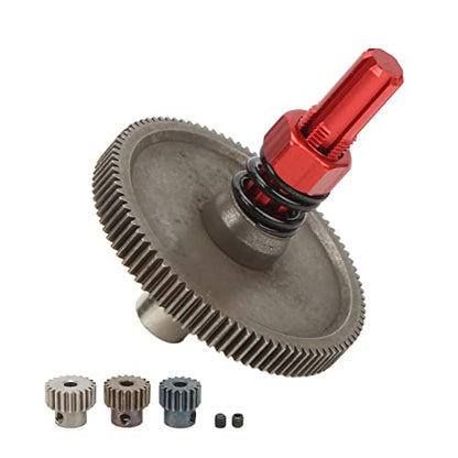 Slipper Gear Set, 91T Metal Differential Upgrade Kit, High-Performance Parts Assembly for RC Enthusiasts Off-Road Racing and Hobby Tuning(Red)