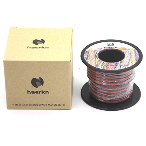 Haerkn 18awg Silicone Electrical Wire Cables 2 Cores 30ft Spool | 18 Gauge Soft and Flexible Hook Up Oxygen Free Strands Tinned Copper Wire - style: 18awg-30FT