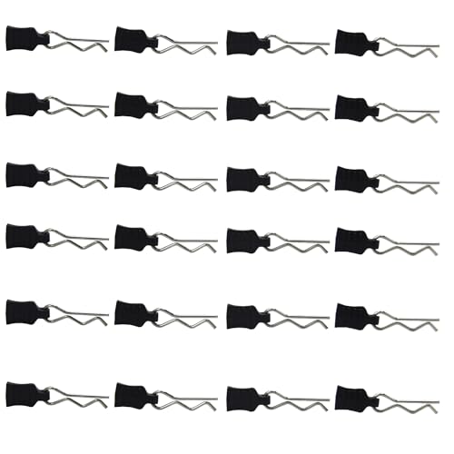 Blomiky 24pcs 1.0mm M001 Body Shell Clips with Pull Tabs Spare Parts for All 1/8 1/10 1/12 1/14 1/16 1/18 1/20 1/24 Remote Control Trucks / 14210 Clips 2