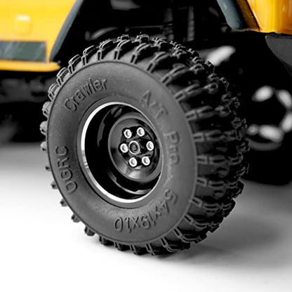 OGRC 1.0 Beadlock Wheels 3mm Negative Offset Wheel Rims 32g Heavy Crawler Wheels with Brass Wheel Rings for TRX4M SCX24 Axial AX24 FCX24 1/18 1/24 RC Upgrade Parts - Black - color: Black