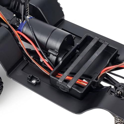 1/18 Scale RC Crawler Chassis Frame with Motor and Steering Servo, Nylon Roller Chassis Kit for Hobby RC Builds (Single Speed) - style: Single Speed