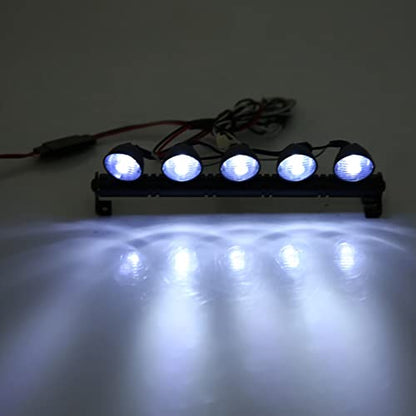 Pilipane 5 pcs LED RC Car Lights, RC Car Light Bar Kit, 1/10 Scale RC Crawler Car Roof Light Bar Spotlights Fit for for RC Crawler Car Truck Accessories
