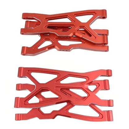 Front Rear Suspension Arm Set for ARRMA Typhon 3S BLX Big Rock 3S (Red) | 6061-T6 Aluminum,CNC Machined,Heavy Duty,Direct Replacement,Improved Stability,AR330543,AR330540 - color: Red