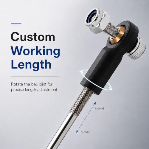 2 Pcs RC Toy Push Rod, M2x100mm Tie Rods Black Ball Head Joint | 120-130mm Adjustable, 304 Servo Linkage Link Rods, Double Plastic Ball Head, for RC Cars, Planes, Helicopters, DIY Models - color: M2×100mm Rod