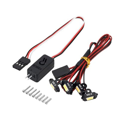 INJORA M2.0 Rock Lights with Controller for 1/18 RC Crawler, 4 White Lights