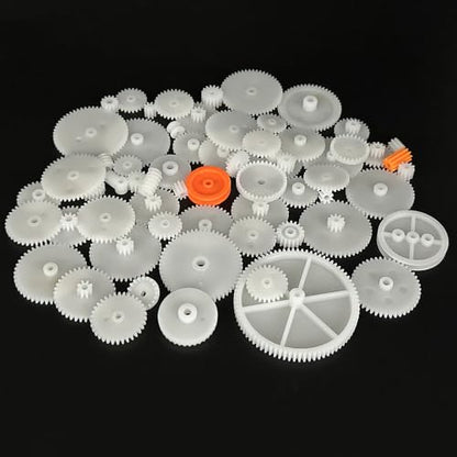 64PCS Module 0.5 Plastic Gears Single Gear Reduction Gear Small Motor Gears for DC Motor RC Car Truck Robot Helicopter DIY Model Toy Gear Replacement Part