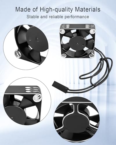 2 Pcs 35mm RC Motor Cooling Fan 21000RPM 8.4V, ESC Motor Cooling Fan Heatsink RC Car 1/8 1/10 Scale 3650 3660 540 550 Brushless Motor (Black Silver)