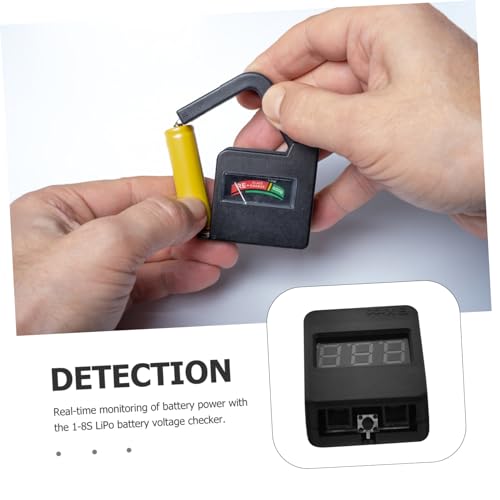 GLEAVI Battery Capacity Checker Low Voltage Alarm Rc Lipo Battery Monitoring Tool Led Display Compact Design for Easy Carrying and Usage
