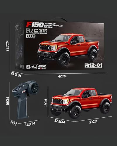 ARRIS CORC 1/12 RC Crawler Truck 4WD with 2-Speed Transmission RTR | All Metal Gears, LED Lights, Off-Road Pickup Design, Hobby Grade Trail Performance