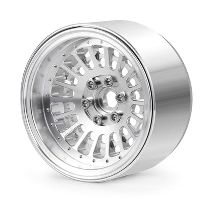 MOHERO 4Pcs Aluminum 2.2" Beadlock Wheel Rims 34.8mm for 1/10 RC Rock Crawler Axial SCX10 Wraith 90048 RR10 Upgrade Part (Silver)